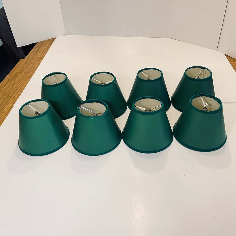 Chic Green Lamp Shades Set, great for chandelier set of 8